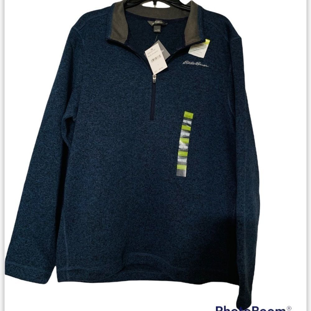 NEW EDDIE BAUER QUARTER ZIPPER PULLOVER SWEATER SIZE L